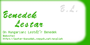 benedek lestar business card